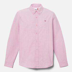 Timberland men's long-sleeve pink oxford button-down shirt size XL 100% cotton